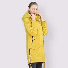 Load image into Gallery viewer, Women Luxury Sustans Fibre Technology Windproof Long Hooded Jacket freeshipping - Tyche Ace