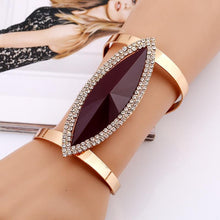 Load image into Gallery viewer, Women Maxi Wide Opening Smooth Metal Resin Mosaic Crystal Bracelet freeshipping - Tyche Ace