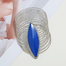 Load image into Gallery viewer, Women Maxi Wide Opening Smooth Metal Resin Mosaic Crystal Bracelet freeshipping - Tyche Ace