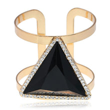 Load image into Gallery viewer, Women Maxi Wide Opening Smooth Metal Resin Mosaic Crystal Bracelet freeshipping - Tyche Ace