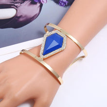 Load image into Gallery viewer, Women Maxi Wide Opening Smooth Metal Resin Mosaic Crystal Bracelet freeshipping - Tyche Ace