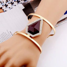 Load image into Gallery viewer, Women Maxi Wide Opening Smooth Metal Resin Mosaic Crystal Bracelet freeshipping - Tyche Ace