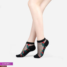 Load image into Gallery viewer, Women Mixed Fibre Crystal Silk Lace Mesh Fishnet Transparent Stretch Socks freeshipping - Tyche Ace