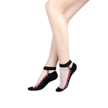 Load image into Gallery viewer, Women Mixed Fibre Crystal Silk Lace Mesh Fishnet Transparent Stretch Socks freeshipping - Tyche Ace