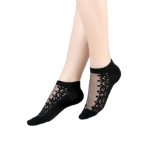 Load image into Gallery viewer, Women Mixed Fibre Crystal Silk Lace Mesh Fishnet Transparent Stretch Socks freeshipping - Tyche Ace