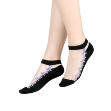 Load image into Gallery viewer, Women Mixed Fibre Crystal Silk Lace Mesh Fishnet Transparent Stretch Socks freeshipping - Tyche Ace