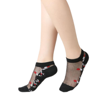 Load image into Gallery viewer, Women Mixed Fibre Crystal Silk Lace Mesh Fishnet Transparent Stretch Socks freeshipping - Tyche Ace