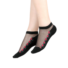 Load image into Gallery viewer, Women Mixed Fibre Crystal Silk Lace Mesh Fishnet Transparent Stretch Socks freeshipping - Tyche Ace