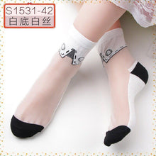 Load image into Gallery viewer, Women Mixed Fibre Lace Mesh Fishnet Transparent Socks freeshipping - Tyche Ace