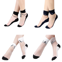 Load image into Gallery viewer, Women Mixed Fibre Lace Mesh Fishnet Transparent Socks freeshipping - Tyche Ace