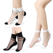 Load image into Gallery viewer, Women Mixed Fibre Lace Mesh Fishnet Transparent Socks freeshipping - Tyche Ace