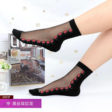 Load image into Gallery viewer, Women Mixed Fibre Lace Mesh Fishnet Transparent Socks freeshipping - Tyche Ace