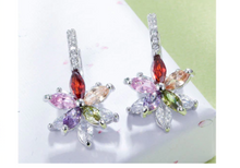 Load image into Gallery viewer, Women Multi Colour Cubic Zirconia Stud Earrings freeshipping - Tyche Ace