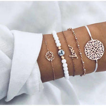 Load image into Gallery viewer, Women Multi-layers Gold Silver Colour Beads Sequins Set Bracelets freeshipping - Tyche Ace