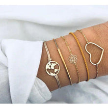 Load image into Gallery viewer, Women Multi-layers Gold Silver Colour Beads Sequins Set Bracelets freeshipping - Tyche Ace