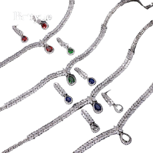 Load image into Gallery viewer, Women Multicolour Elegant Cubic Zircon Necklace Earrings Set freeshipping - Tyche Ace