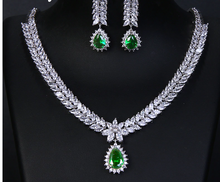 Load image into Gallery viewer, Women Multicolour Elegant Cubic Zircon Necklace Earrings Set freeshipping - Tyche Ace