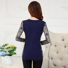 Load image into Gallery viewer, Women Patchwork Lace Long Sleeve Blouse freeshipping - Tyche Ace