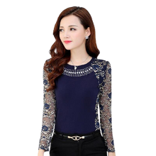 Load image into Gallery viewer, Women Patchwork Lace Long Sleeve Blouse freeshipping - Tyche Ace