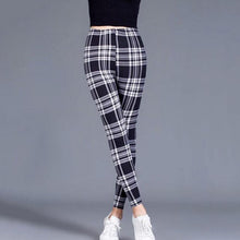 Load image into Gallery viewer, Women Plaid  Floral Stripe Trouser High Waist Pants freeshipping - Tyche Ace