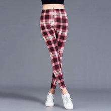 Load image into Gallery viewer, Women Plaid  Floral Stripe Trouser High Waist Pants freeshipping - Tyche Ace