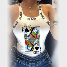 Load image into Gallery viewer, Women Poker Spades Print  Sleeveless Backless Bowknot Design Tank Tops freeshipping - Tyche Ace