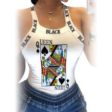 Load image into Gallery viewer, Women Poker Spades Print  Sleeveless Backless Bowknot Design Tank Tops freeshipping - Tyche Ace