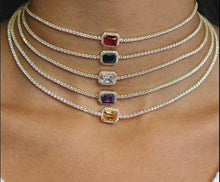 Load image into Gallery viewer, Women Rectangle Cubic Zirconia Choker Necklaces freeshipping - Tyche Ace