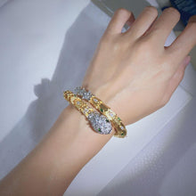 Load image into Gallery viewer, Women Red Green Eyes Gold Opening Snake Zircon Bracelet freeshipping - Tyche Ace