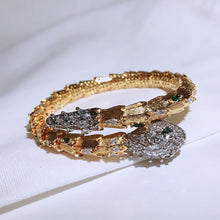 Load image into Gallery viewer, Women Red Green Eyes Gold Opening Snake Zircon Bracelet freeshipping - Tyche Ace