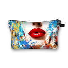 Load image into Gallery viewer, Women Red Lips Print Cosmetic Makeup Bag freeshipping - Tyche Ace