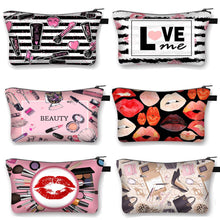 Load image into Gallery viewer, Women Red Lips Print Cosmetic Makeup Bag freeshipping - Tyche Ace