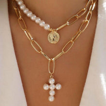 Load image into Gallery viewer, Women Retro Geometric Baroque Pearl Pendant Necklaces freeshipping - Tyche Ace