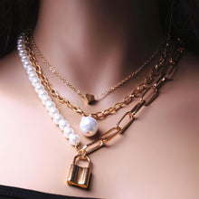 Load image into Gallery viewer, Women Retro Geometric Baroque Pearl Pendant Necklaces freeshipping - Tyche Ace