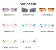 Load image into Gallery viewer, Women Retro Style Rimless Rectangle Shaped Gradient Lens Sunglasses freeshipping - Tyche Ace