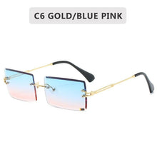 Load image into Gallery viewer, Women Retro Style Rimless Rectangle Shaped Gradient Lens Sunglasses freeshipping - Tyche Ace