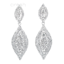 Load image into Gallery viewer, Women Rhinestone Leaf Dangling Earrings freeshipping - Tyche Ace