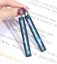 Load image into Gallery viewer, Women Rhinestone Long Rectangle Geometric Drop Earrings freeshipping - Tyche Ace