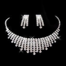 Load image into Gallery viewer, Women Rhinestone Silver Plated Necklace Earrings Sets freeshipping - Tyche Ace