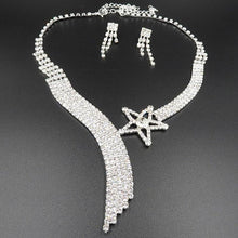 Load image into Gallery viewer, Women Rhinestone Silver Plated Necklace Earrings Sets freeshipping - Tyche Ace