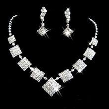 Load image into Gallery viewer, Women Rhinestone Silver Plated Necklace Earrings Sets freeshipping - Tyche Ace