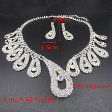 Load image into Gallery viewer, Women Rhinestone Silver Plated Necklace Earrings Sets freeshipping - Tyche Ace