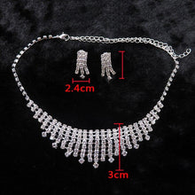 Load image into Gallery viewer, Women Rhinestone Silver Plated Necklace Earrings Sets freeshipping - Tyche Ace