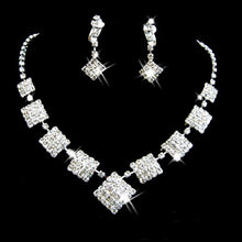 Load image into Gallery viewer, Women Rhinestone Silver Plated Necklace Earrings Sets freeshipping - Tyche Ace