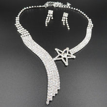Load image into Gallery viewer, Women Rhinestone Silver Plated Necklace Earrings Sets freeshipping - Tyche Ace