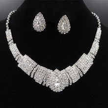 Load image into Gallery viewer, Women Rhinestone Silver Plated Necklace Earrings Sets freeshipping - Tyche Ace