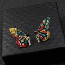 Load image into Gallery viewer, Women Rhinestone Wild Personality  Metal Butterfly Wings Earrings freeshipping - Tyche Ace