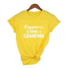 Load image into Gallery viewer, Women Short Sleeve Happiness Is Being A Grandma T-Shirt freeshipping - Tyche Ace