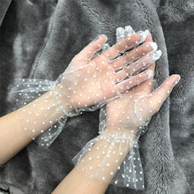 Load image into Gallery viewer, Women Short Tulle Stretchy  Spots Mesh Lace Gloves freeshipping - Tyche Ace