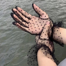 Load image into Gallery viewer, Women Short Tulle Stretchy  Spots Mesh Lace Gloves freeshipping - Tyche Ace
